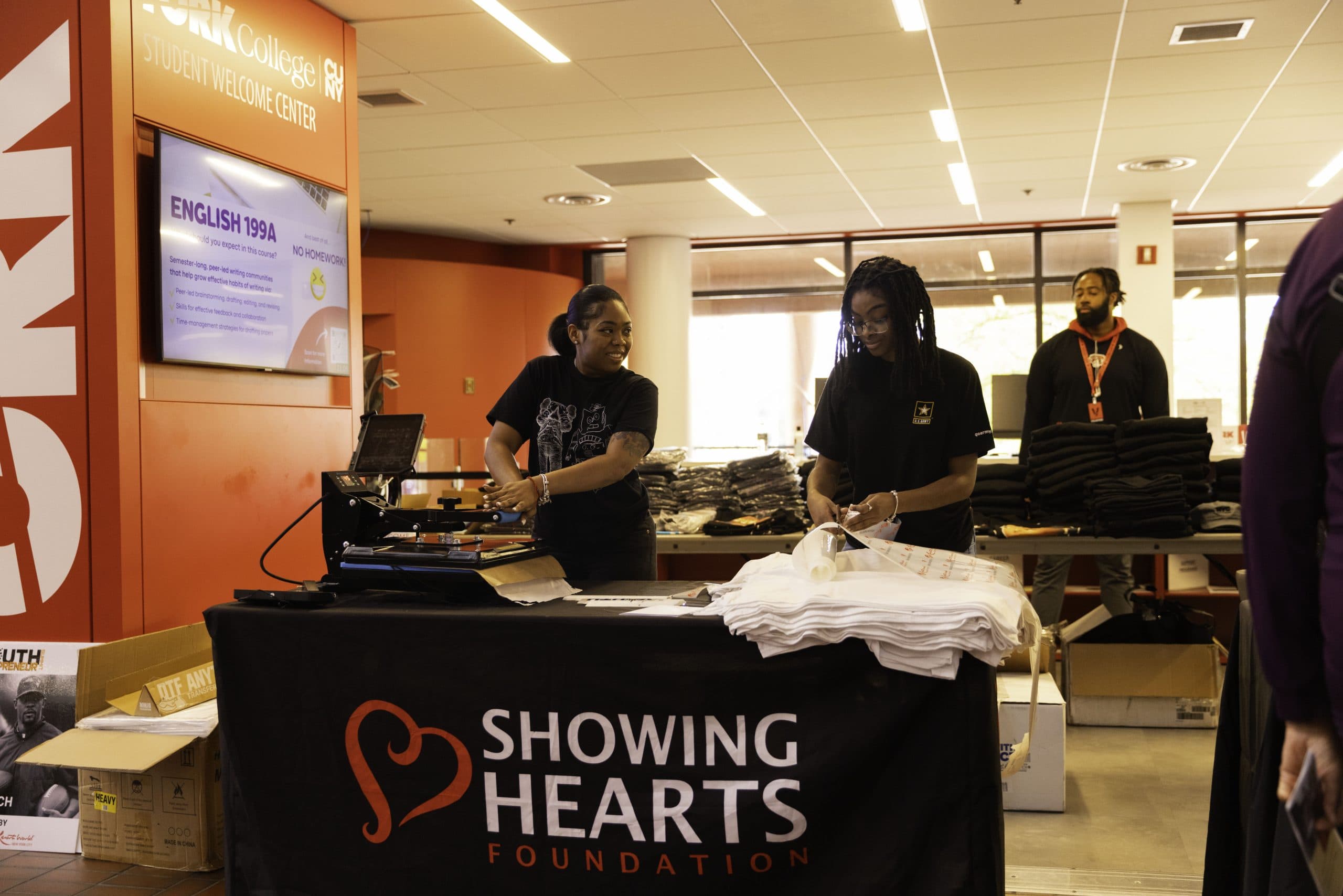 Branded Showing Hearts table and apparel printing at the Youthpreneur Summit